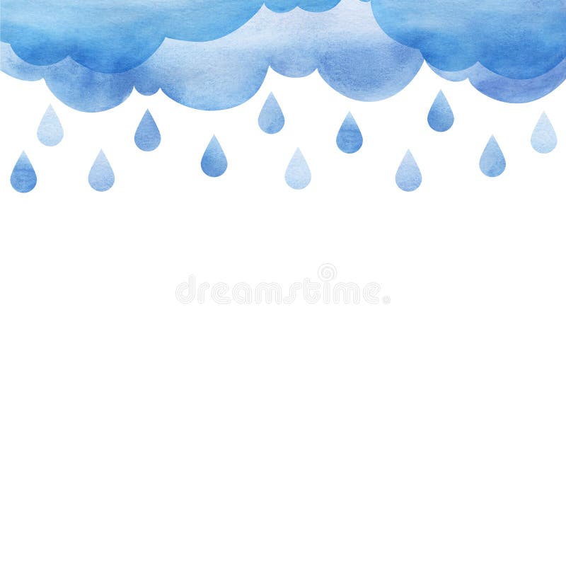 Overcast and rain. Blue rainy clouds. Background cutout cumulus clouds with paper texture. Large raindrops. Layers of clouds. royalty free stock photo