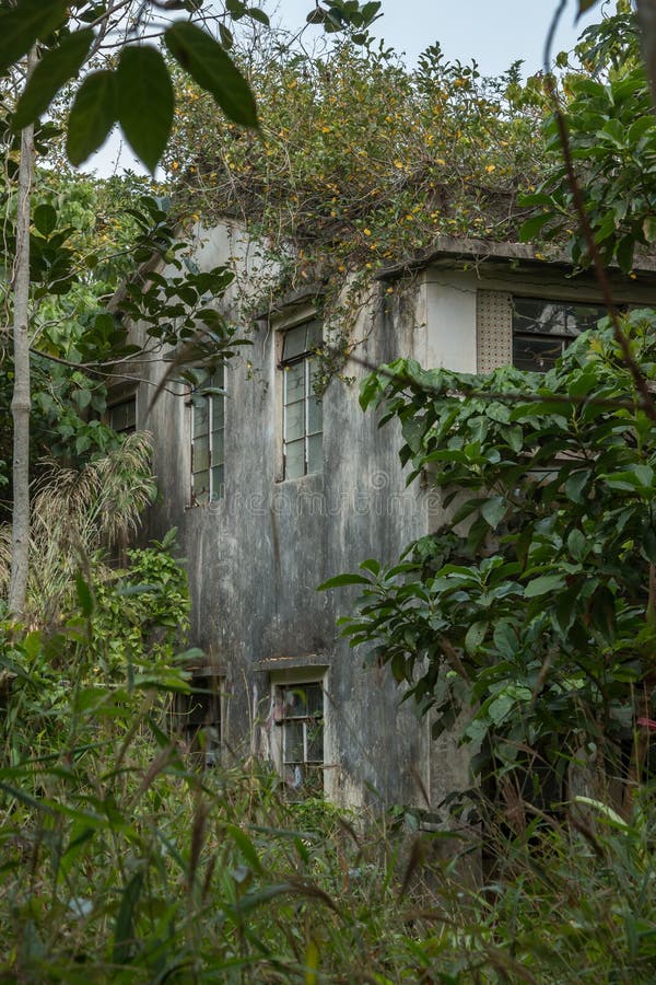 Overgrown by nature, abandoned homes on Yim Tin Tsai, an island in Sai Kung, Hong Kong