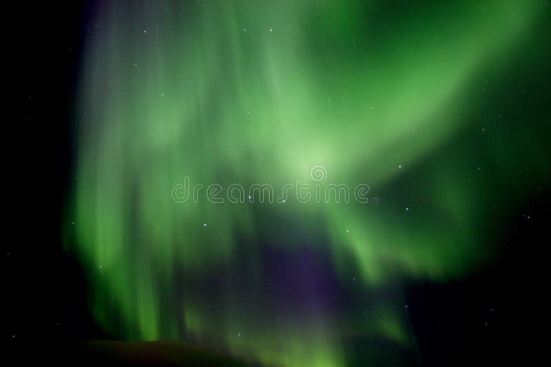 Overhead Aurora Borealis, with Big Dipper constellation