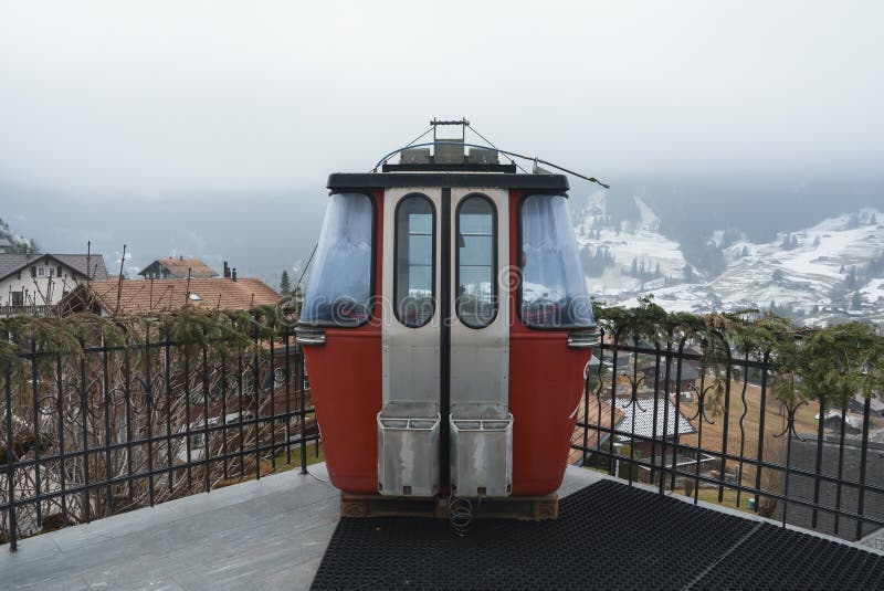 Overhead Cable Car in Front of Sky at Luxury Hotel Stock Image Image
