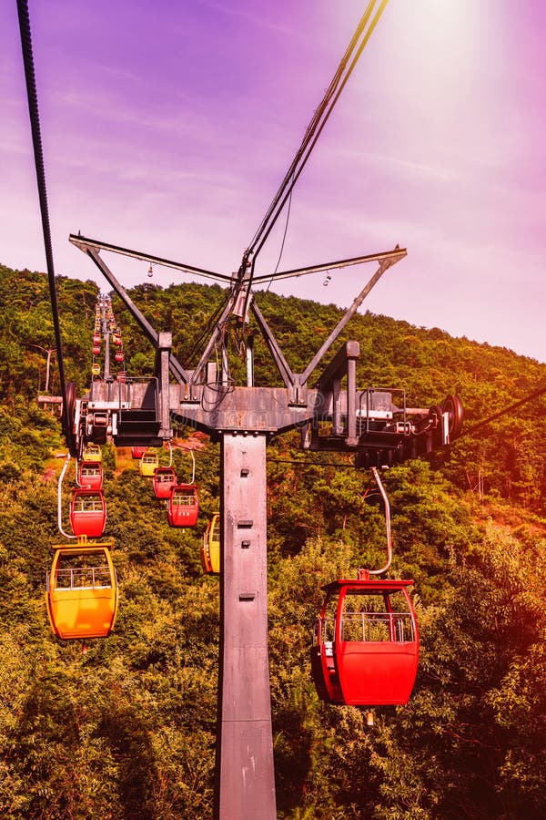 Overhead Cable Cars in Grenoble. Editorial Image - Image of alpine ...