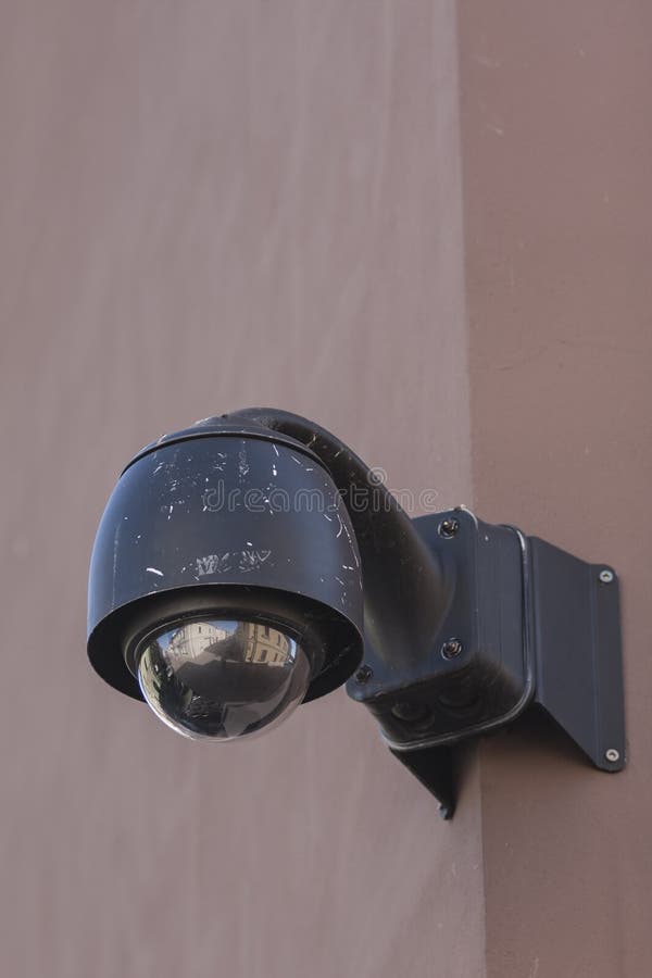 Overhead Surveillance CCTV Security Camera Stock Image Image of