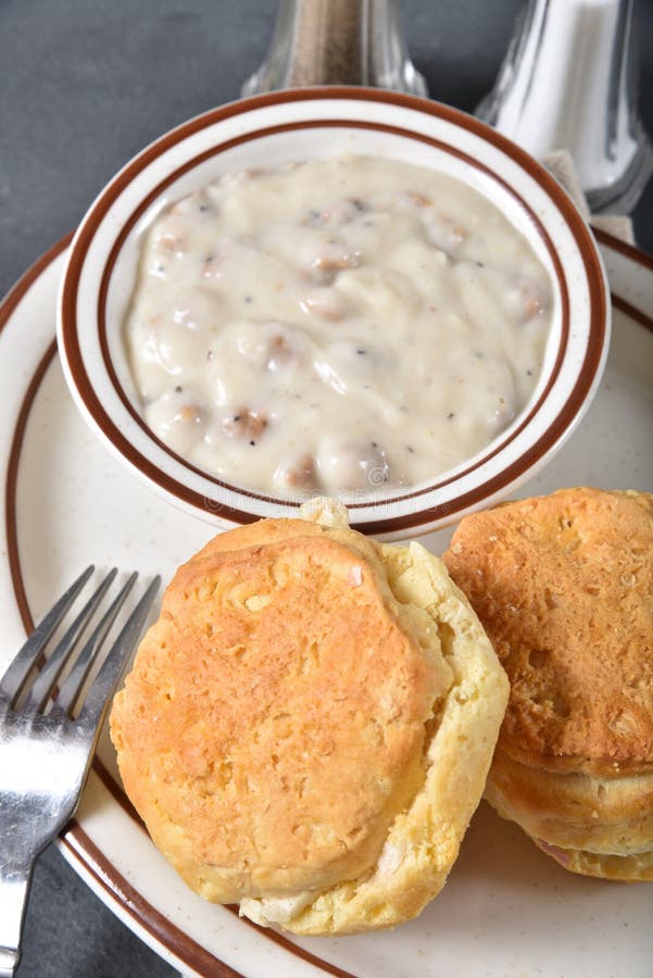 Biscuits and gravy stock image. Image of meal, meat 139414115