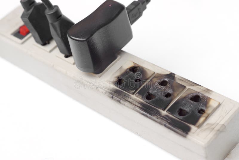 Overheat surge protector stock photo. Image of shock 76589234