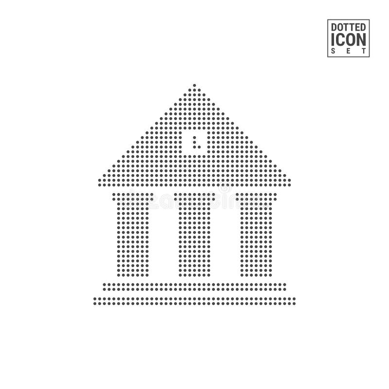 Overheid die Dot Pattern Icon bouwen Hof, Bank Gestippeld die Pictogram op Wit wordt geïsoleerd Vectormalplaatje Als achtergrond royalty-vrije illustratie Overheid die Dot Pattern Icon bouwen Hof, Bank Gestippeld die Pictogram op Wit wordt geïsoleerd Vectormalplaatje Als achtergrond royalty-vrije illustratie