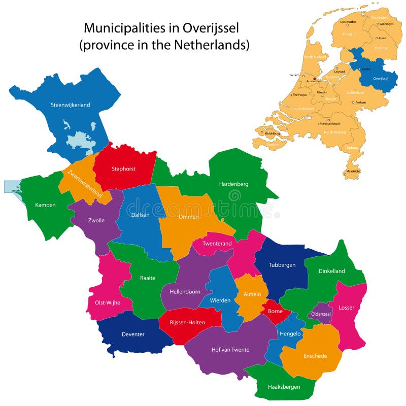 Overijssel Province of the Netherlands Stock Vector Illustration of