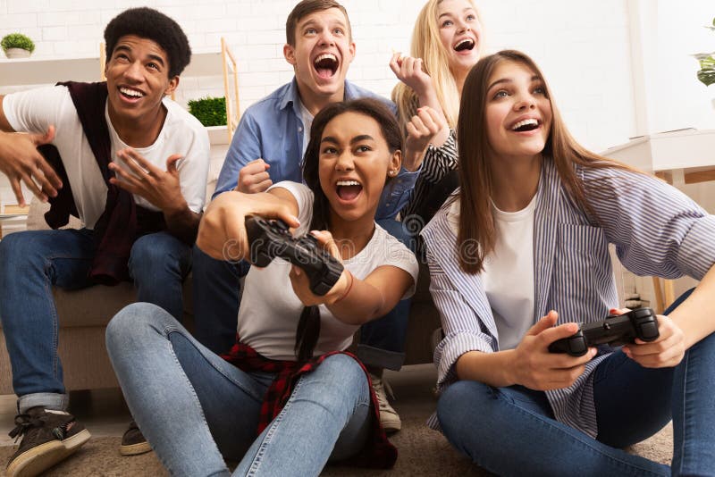 Game Party Teen Video Stock Photos