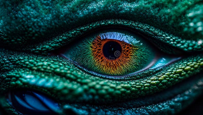 Overklig mytisk drake med reptilt makro som ser ut som ett monster som är fantastiskt nära mystisk design abstrakt vektor illustrationer