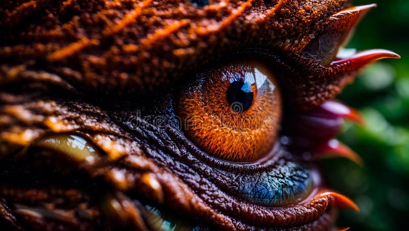Overklig mytisk drake reptiera detaljkonst makro som ser fantastiskt bra ut på nära mystisk design abstrakt royaltyfri illustrationer