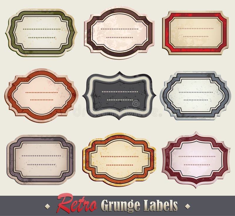 Overladen Etiketten Grunge royalty-vrije illustratie Overladen Etiketten Grunge royalty-vrije illustratie