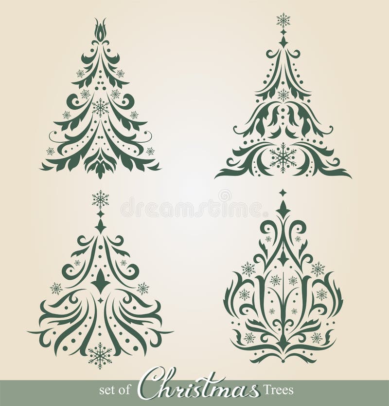 Overladen Kerstbomen vector illustratie Overladen Kerstbomen vector illustratie