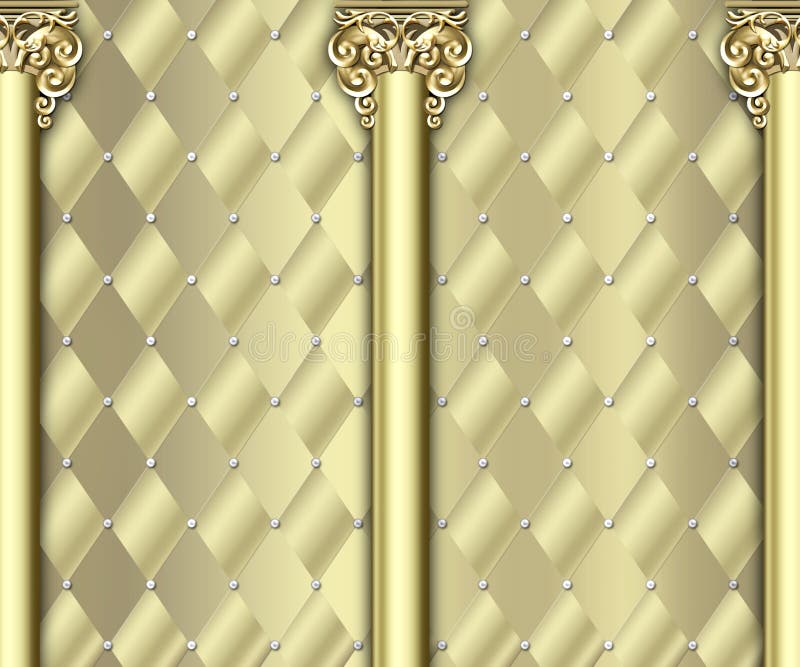 Illustration of a very elaborate old world columns against a luxurious diamond tiled background. Illustration of a very elaborate old world columns against a luxurious diamond tiled background