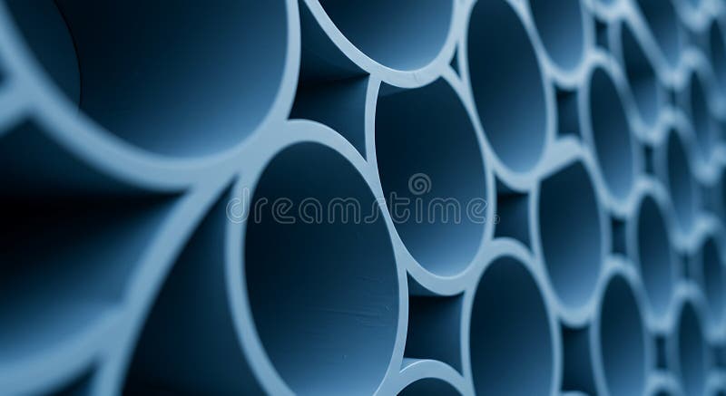 Overlapping circular forms in cool blue tones create a serene visual texture - generated using ai stock illustration