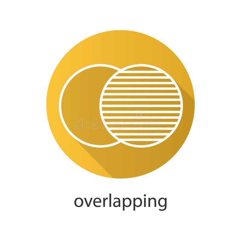 Overlapping flat linear long shadow icon royalty free illustration