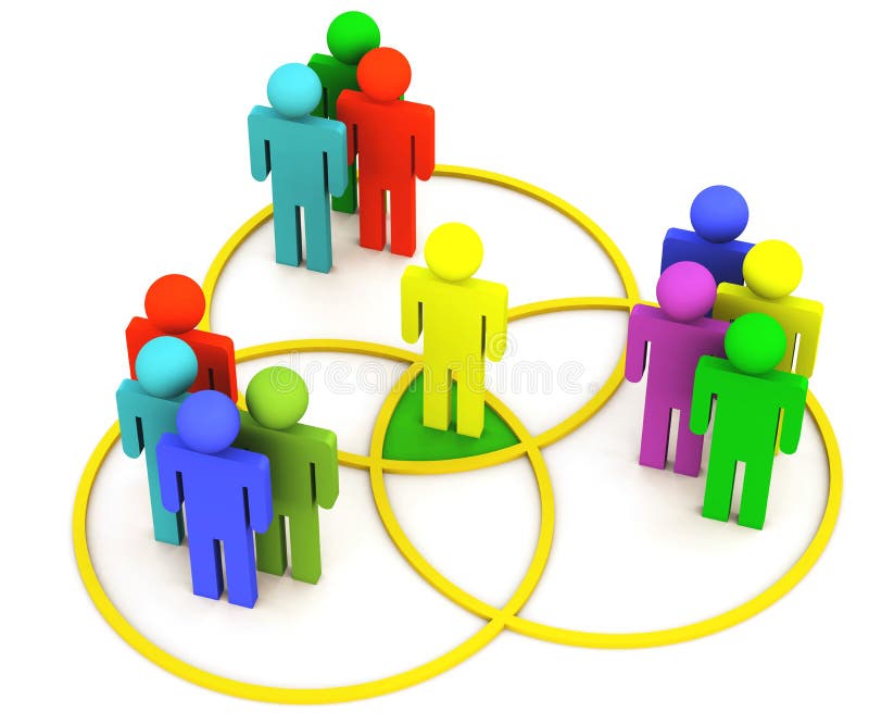 Overlapping venn diagram vector illustration