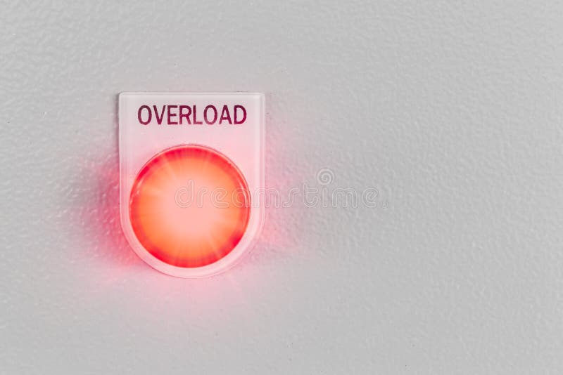 Overload light sign with space for text stock image.