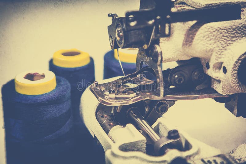 Overlock sewing machine stock photo. Image of hard, metal 113207036