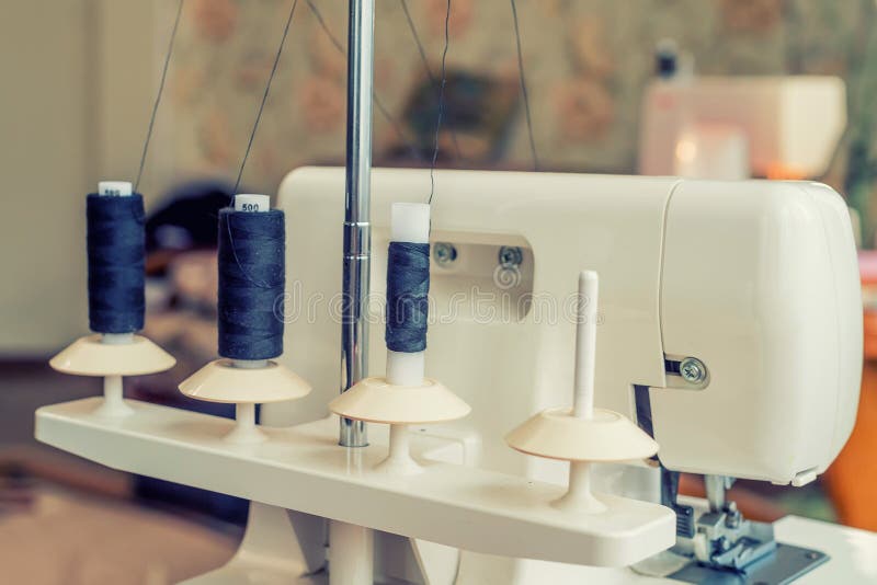 Overlock sewing machine stock image. Image of hemming 86563161