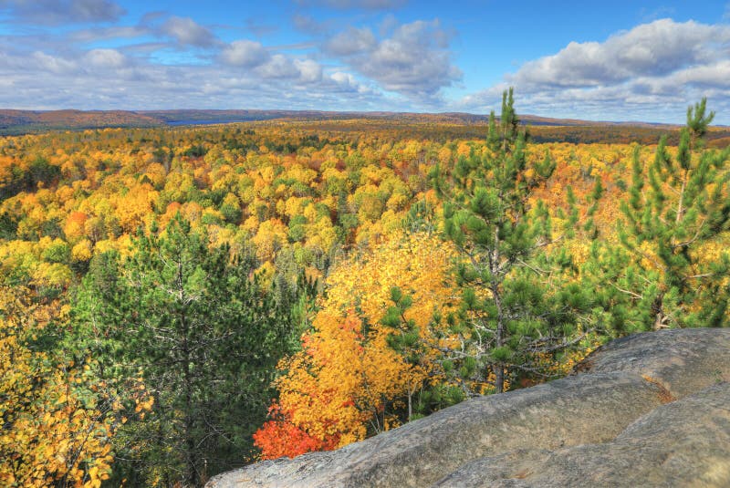 Overlook with Beautiful Autumn Color at Algonquin Provincial Park