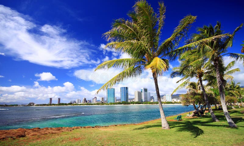 overlooking Ala Moana beach park reserve stock photography overlooking Ala Moana beach park reserve stock photography