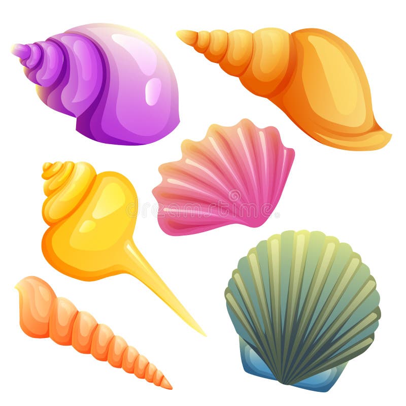Overzees shell elementenreeks royalty-vrije illustratie Overzees shell elementenreeks royalty-vrije illustratie