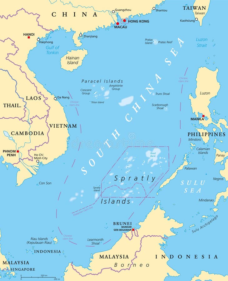 Overzeese Zuid- van China Eilanden, politieke kaart