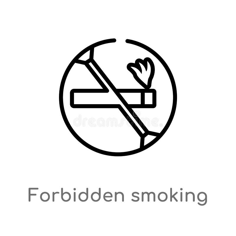 overzicht verboden rokend vectorpictogram de ge?soleerde zwarte eenvoudige illustratie van het lijnelement van tekensconcept Edit vector illustratie overzicht verboden rokend vectorpictogram de ge?soleerde zwarte eenvoudige illustratie van het lijnelement van tekensconcept Edit vector illustratie