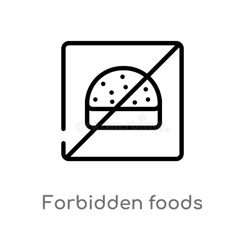 overzicht verboden voedsel vectorpictogram de geïsoleerde zwarte eenvoudige illustratie van het lijnelement van concept godsdiens royalty-vrije illustratie overzicht verboden voedsel vectorpictogram de geïsoleerde zwarte eenvoudige illustratie van het lijnelement van concept godsdiens royalty-vrije illustratie