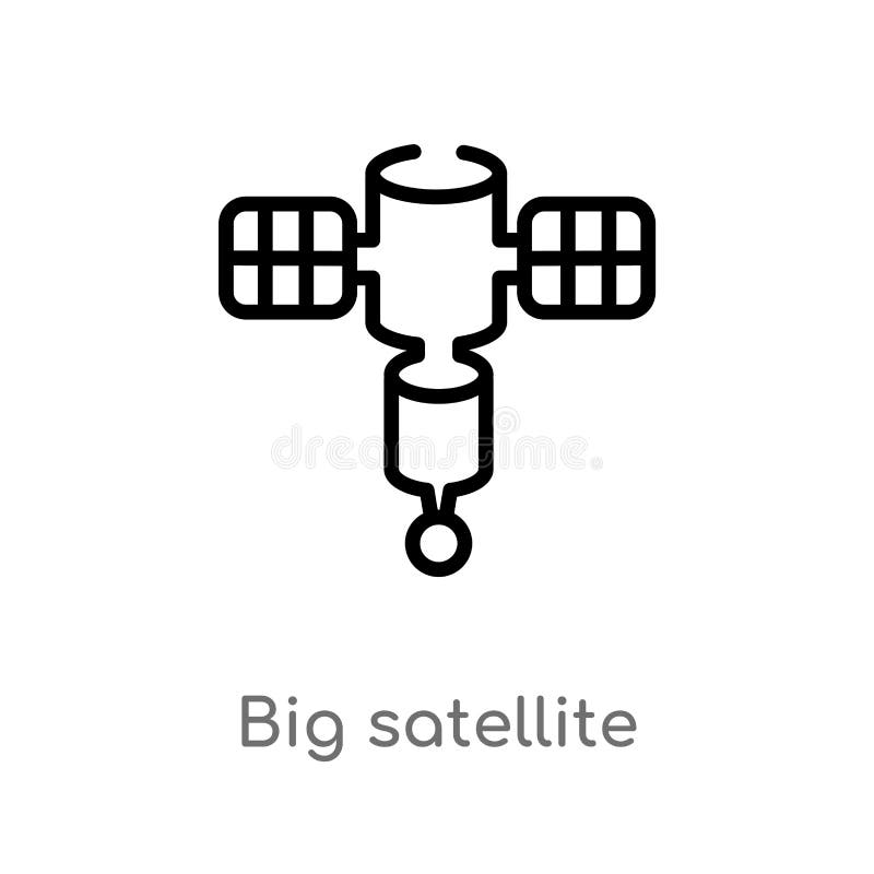 overzichts groot satelliet vectorpictogram de geïsoleerde zwarte eenvoudige illustratie van het lijnelement van astronomieconcept stock illustratie overzichts groot satelliet vectorpictogram de geïsoleerde zwarte eenvoudige illustratie van het lijnelement van astronomieconcept stock illustratie
