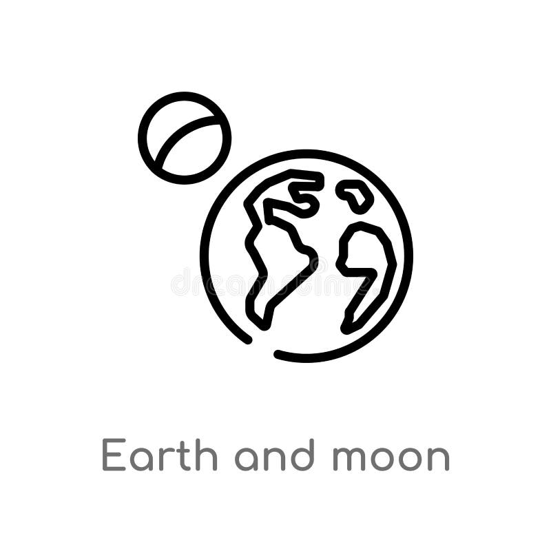 overzichtsaarde en maan vectorpictogram de geïsoleerde zwarte eenvoudige illustratie van het lijnelement van astronomieconcept Ed stock illustratie overzichtsaarde en maan vectorpictogram de geïsoleerde zwarte eenvoudige illustratie van het lijnelement van astronomieconcept Ed stock illustratie