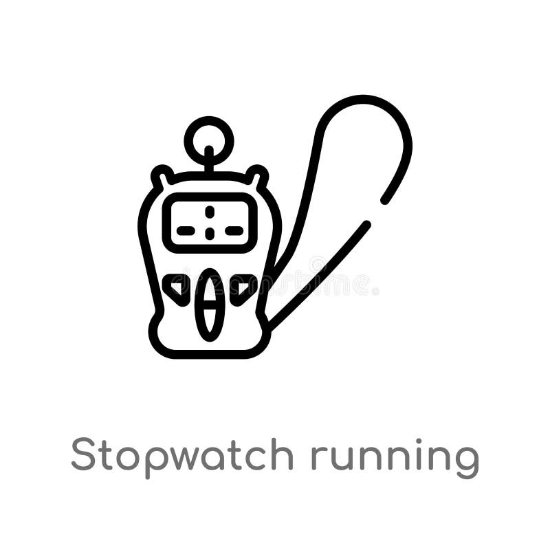 overzichtschronometer die vectorpictogram in werking stellen de ge?soleerde zwarte eenvoudige illustratie van het lijnelement van stock illustratie overzichtschronometer die vectorpictogram in werking stellen de ge?soleerde zwarte eenvoudige illustratie van het lijnelement van stock illustratie