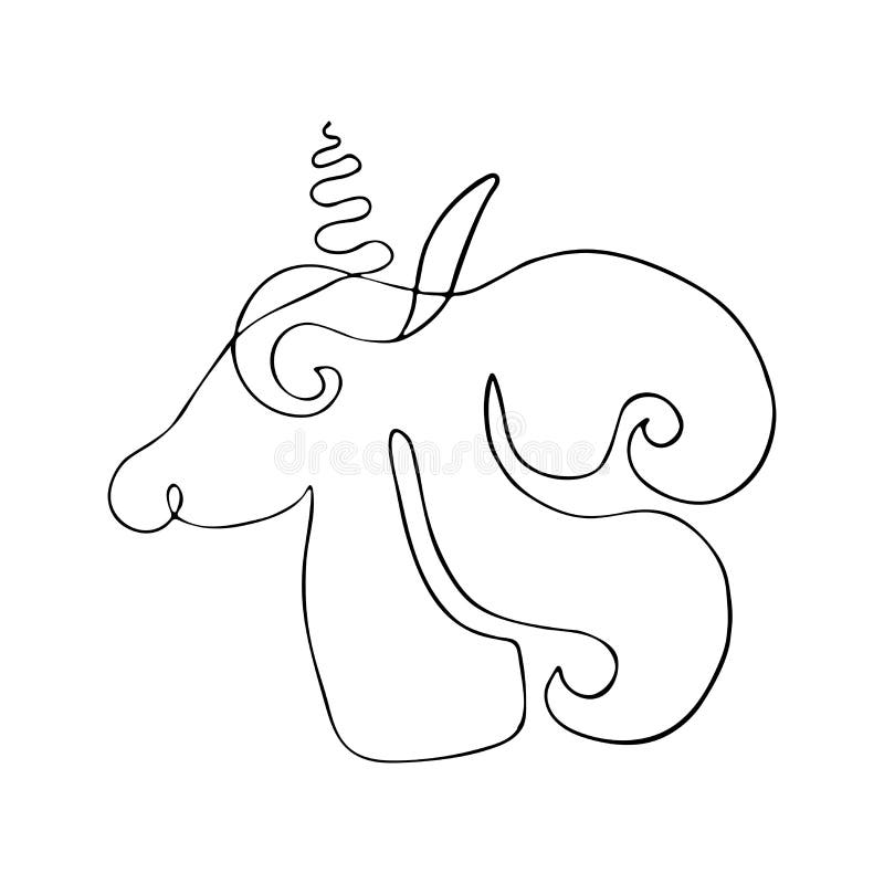 Overzichtstekening van eenhoorns Lineair silhouet van fantastisch schepsel, mystiek dier royalty-vrije illustratie Overzichtstekening van eenhoorns Lineair silhouet van fantastisch schepsel, mystiek dier royalty-vrije illustratie