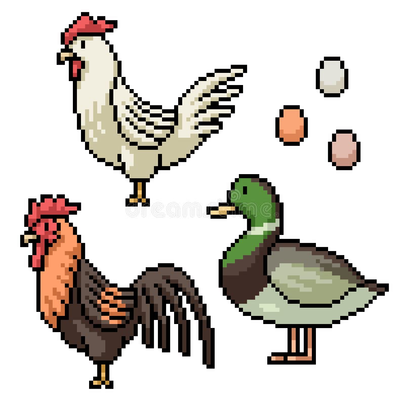 Ovo De Pato De Galinha Com Arte Em Píxeis Ilustração do Vetor - Ilustração  de jogo, pixels: 217062817