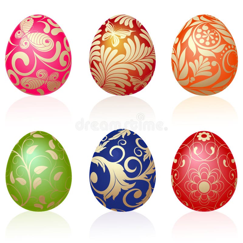 Jogo de ovos coloridos ilustração do vetor. Ilustração de vermelho -  104208169