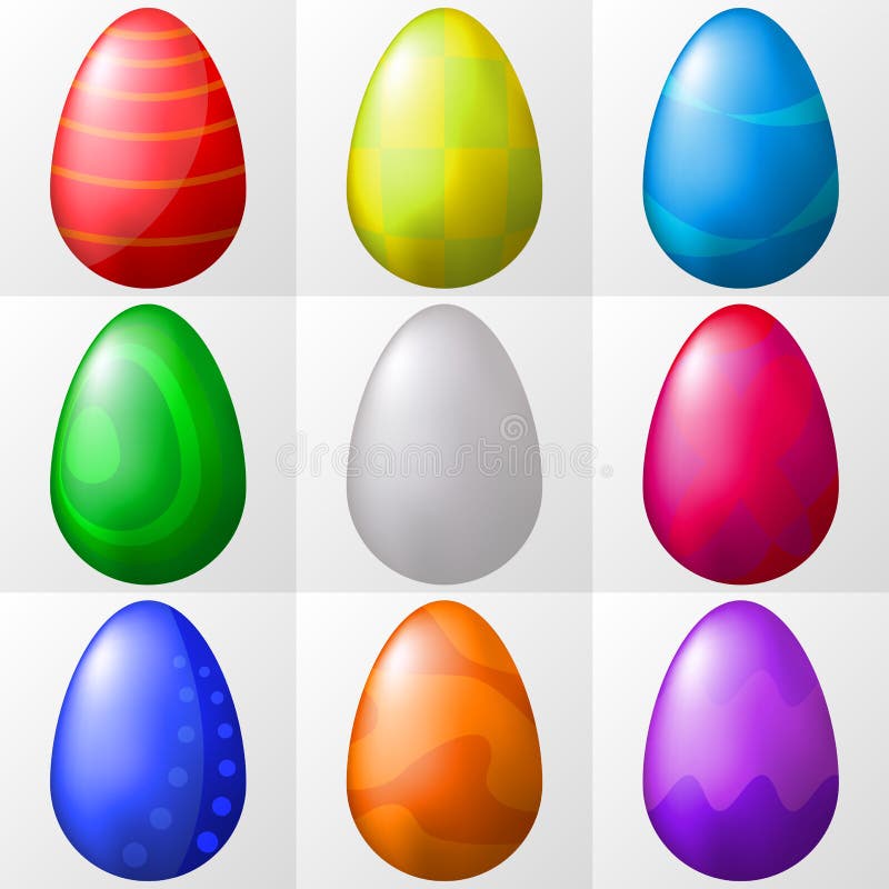 Jogo de ovos coloridos ilustração do vetor. Ilustração de vermelho -  104208169