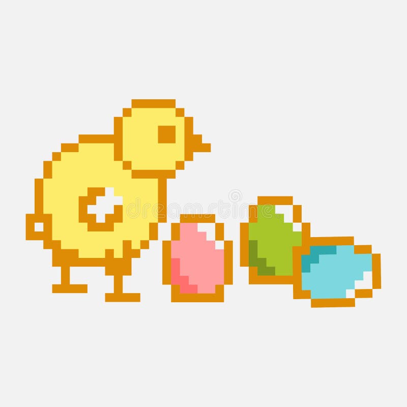 Galinha pixel art cute animal para ativos de jogos em ilustração