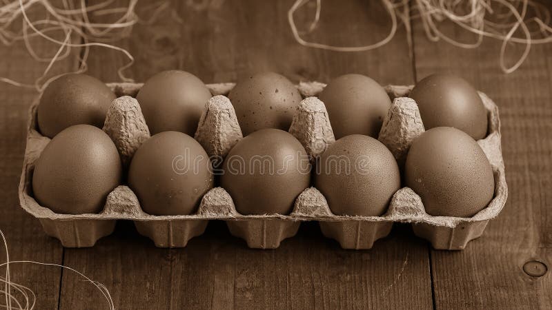 Ovos na vila na tabela Os produtos do ` s da exploração agrícola Foo fresco fotografia de stock Ovos na vila na tabela Os produtos do ` s da exploração agrícola Foo fresco fotografia de stock