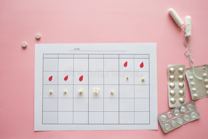 Ovulation Cycle Concept Calendar For A Month Marker Of Ovulation And Ovulation Cycle Concept Calendar For A Month Marker Of Ovulation And