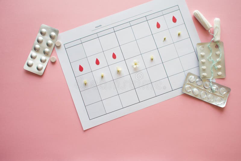 Ovulation Cycle Concept Calendar For A Month Marker Of Ovulation And Ovulation Cycle Concept Calendar For A Month Marker Of Ovulation And