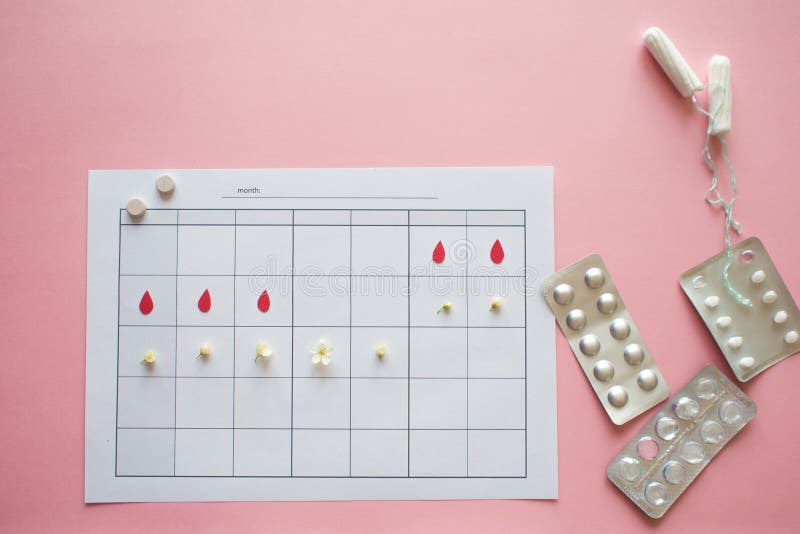 Ovulation Cycle Concept Calendar For A Month Marker Of Ovulation And Ovulation Cycle Concept Calendar For A Month Marker Of Ovulation And