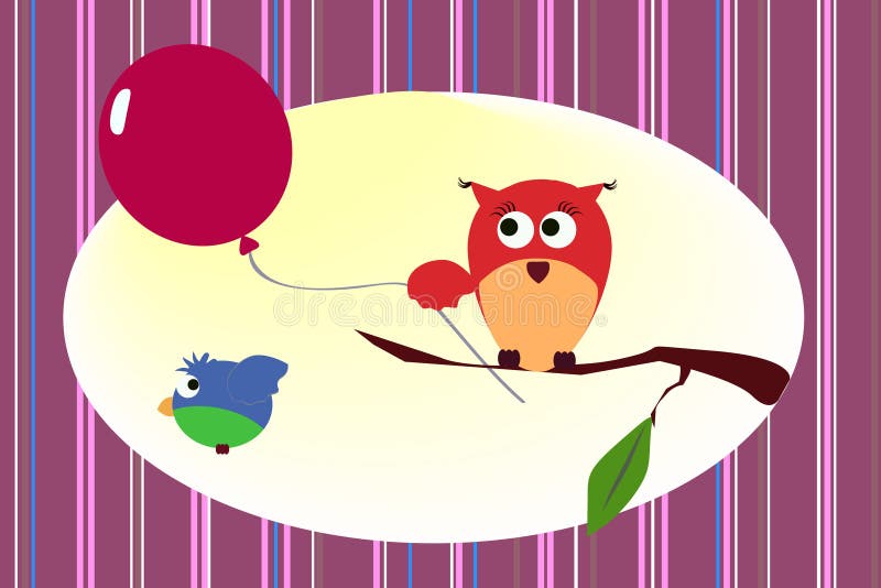 Owl with balloon