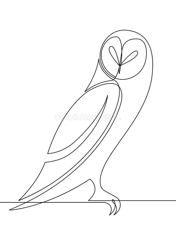 Owl Continuous Line Vector Graphic-Karikatur lizenzfreie abbildung Owl Continuous Line Vector Graphic-Karikatur lizenzfreie abbildung