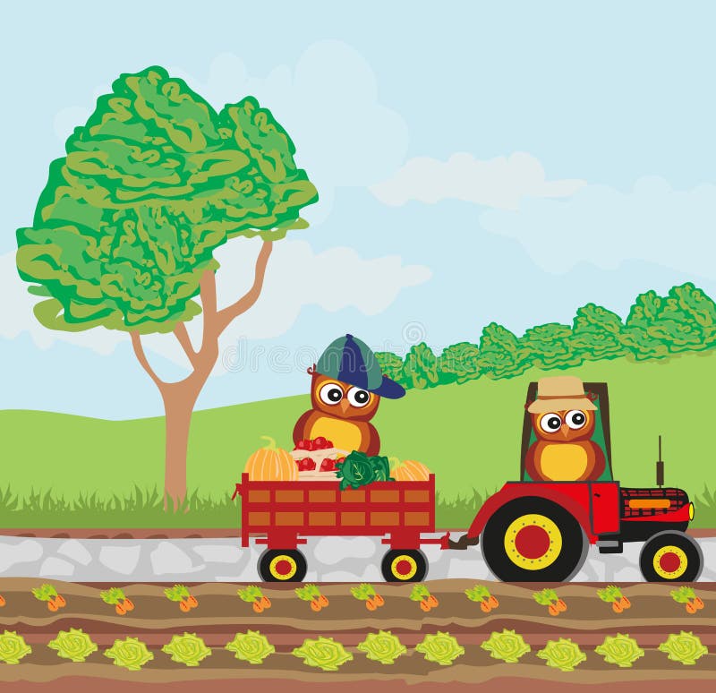 Owl Farmers vector illustratie Owl Farmers vector illustratie