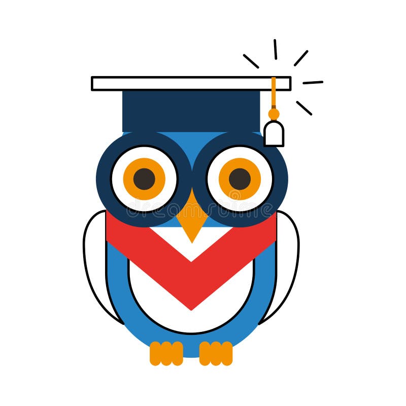 Download Owl with hat graduation stock vector. Illustration of school - 93147883