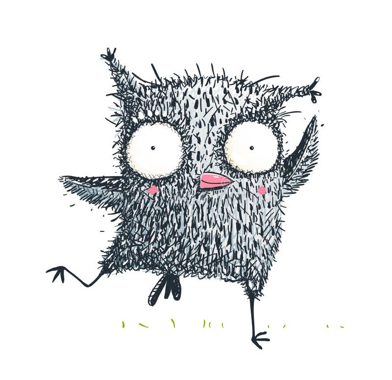 Owl Kids Character Cute Dancing Showing Running vector illustration Owl Kids Character Cute Dancing Showing Running vector illustration