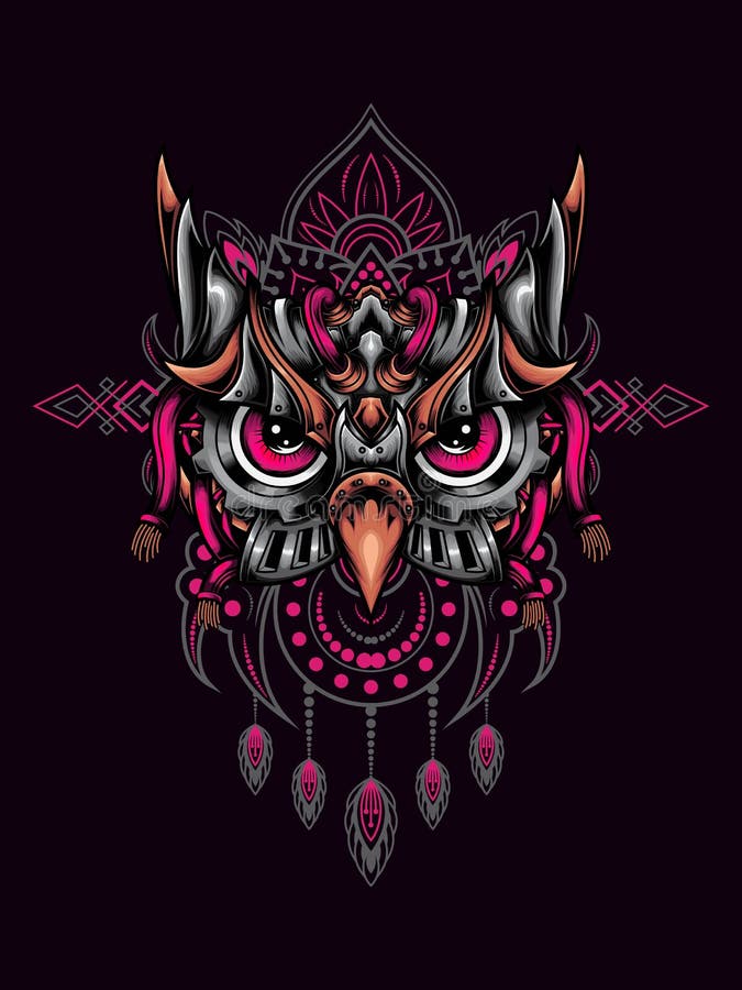 Download Owl Mecha Mandala illustrazione di stock. Illustrazione di ...