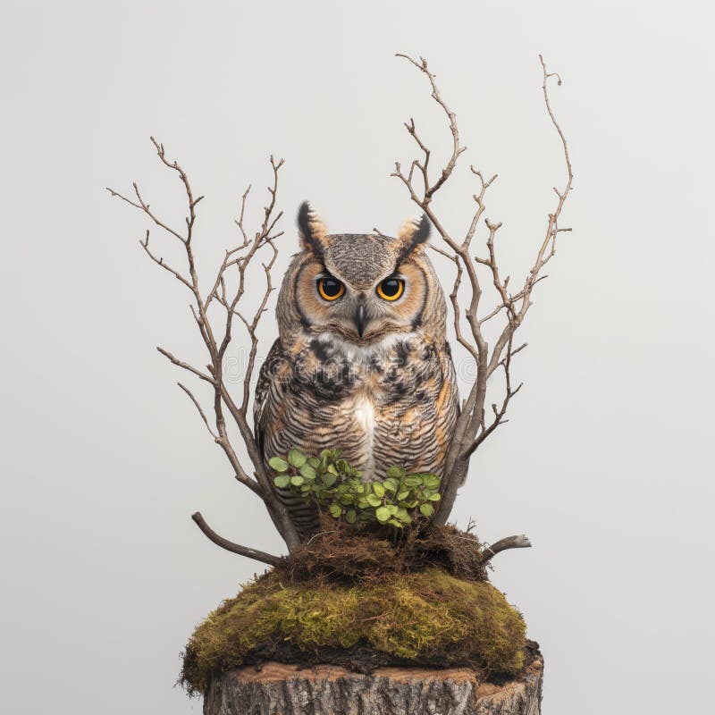 Owl wallpaper. Owl poster stock illustration