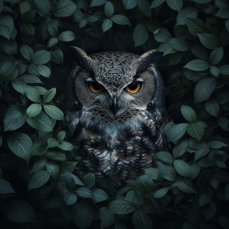 Owl wallpaper. Owl poster stock illustration