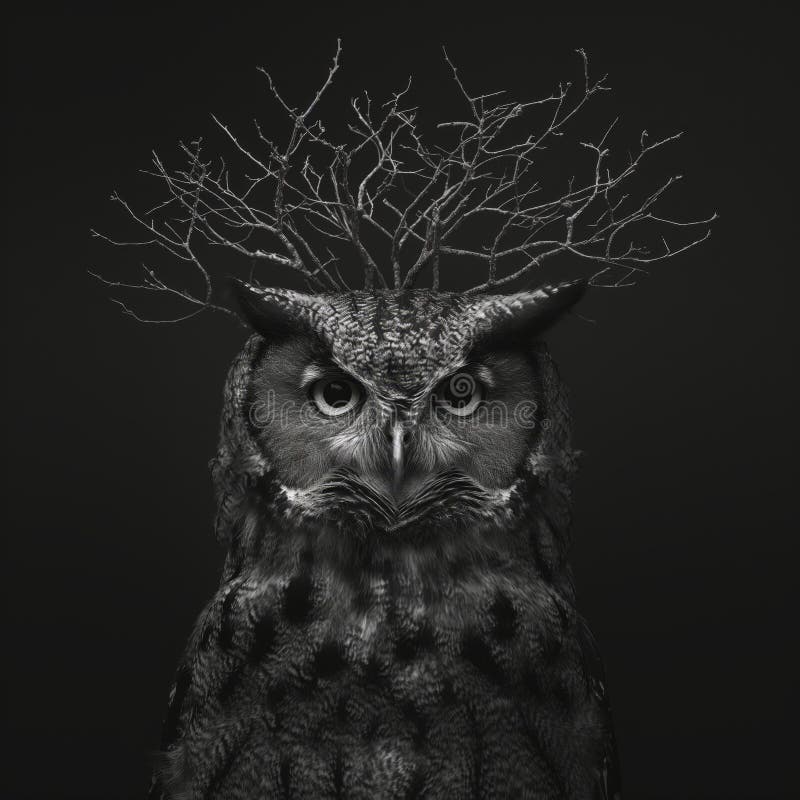 Owl wallpaper. Owl poster vector illustration