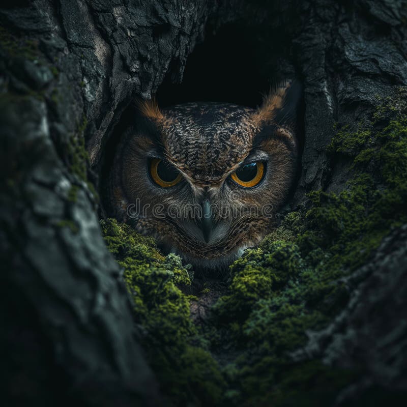 Owl wallpaper. Owl poster vector illustration